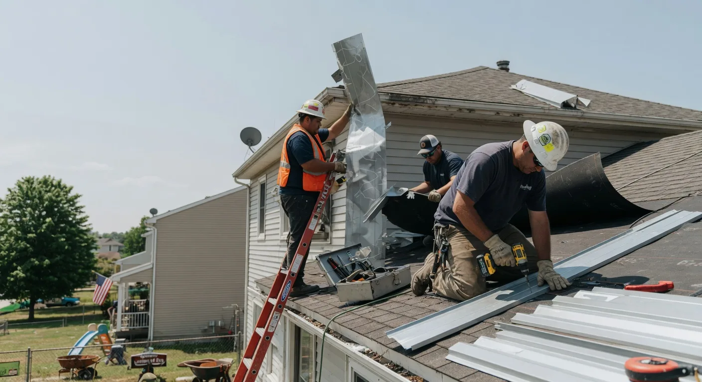 Storm Damage Metal Roof Repair in New Freeport, PA